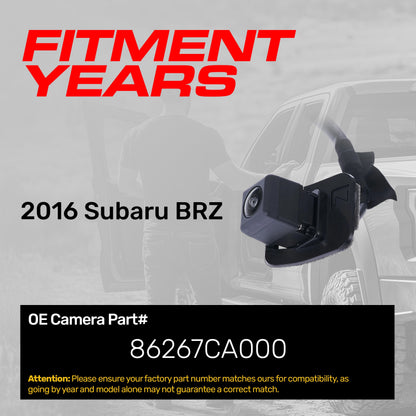 OEM backup camera for 2016 Subaru BRZ, part 86267CA000, black housing on Tampa Home & Garden Store