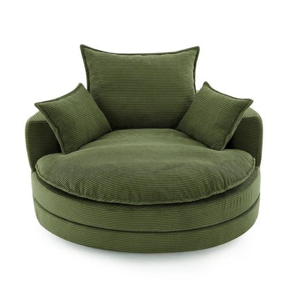360 Degree Swivel Barrel Chair with Dual Cushions