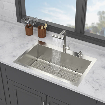 Drop In Kitchen Sink With Faucet And Dispenser