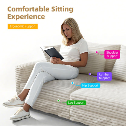 Deep Seat Sofa Bed With Ottoman and Soft Pillows