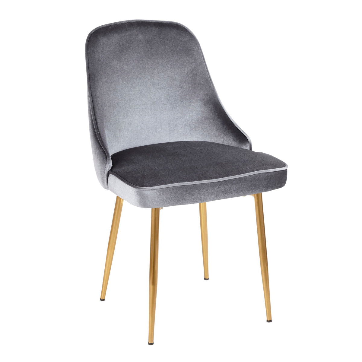 Contemporary glam dining chair grey velvet with gold legs HouseOfZazla on Tampa Home & Garden Store