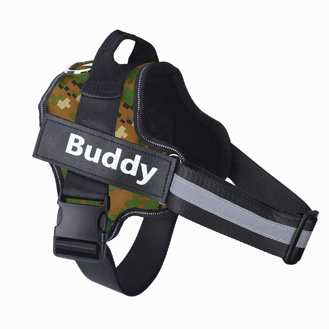 Dog harness no-pull reflective camouflage with Buddy patch, breathable vest Pet Zen on Tampa Home & Garden Store