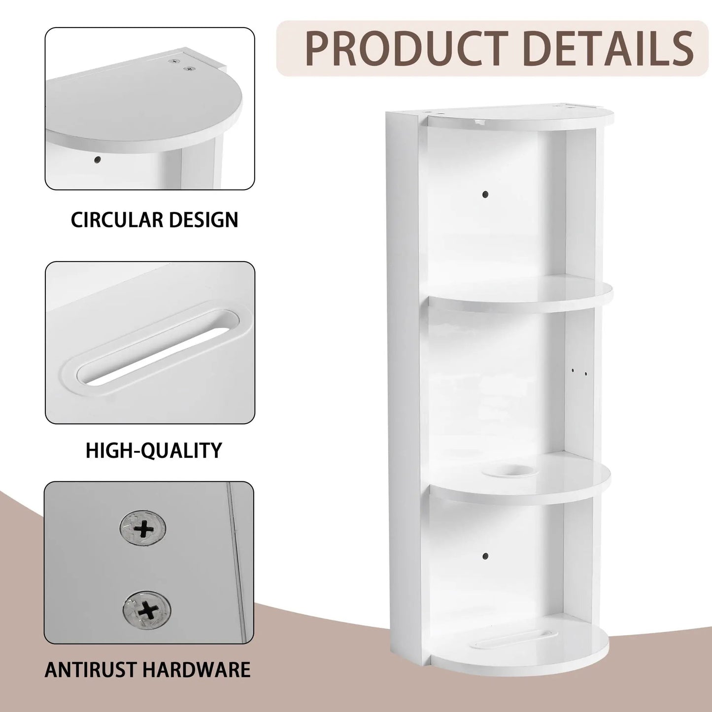 Bathroom Wall Storage Rack With Float Mount