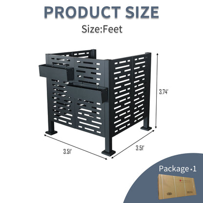 Air Conditioner Privacy Fence Cover and 3 Panels