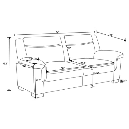 Contemporary Gray Sofa with Leatherette Finish