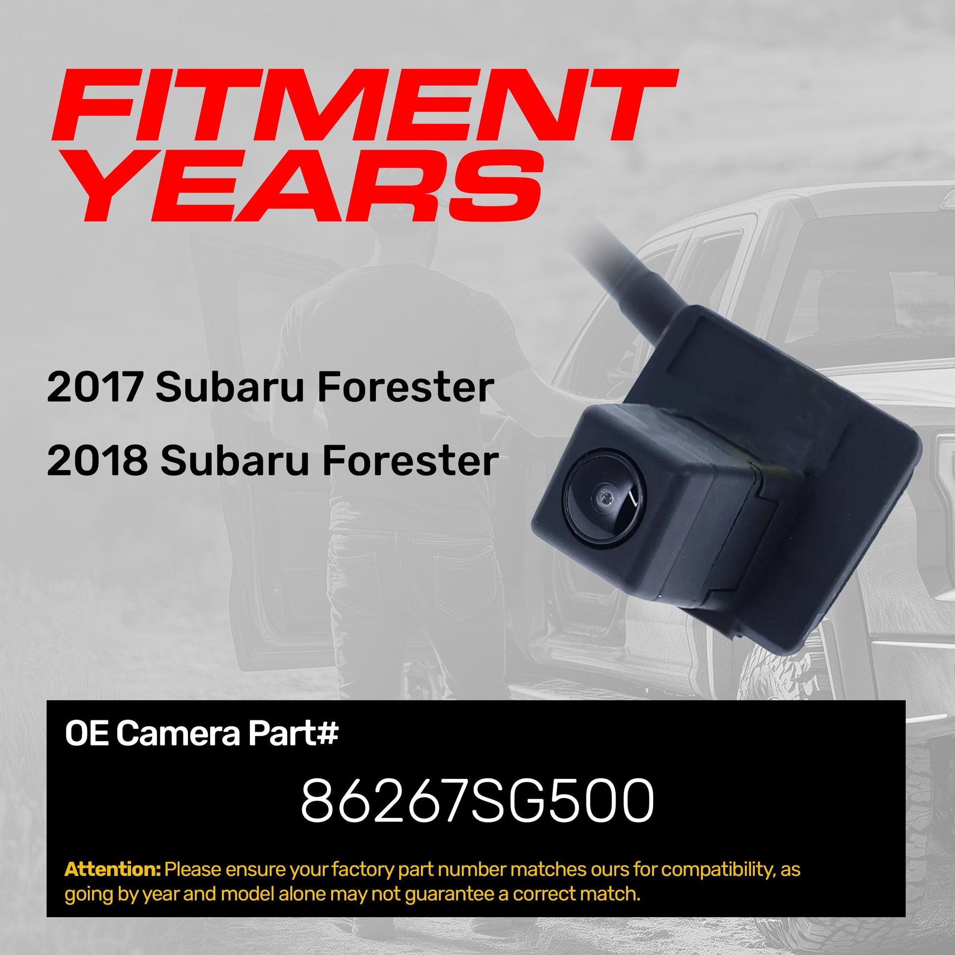 Master Tailgaters Subaru Forester OEM backup camera 86267SG500 OE part on Tampa Home & Garden Store