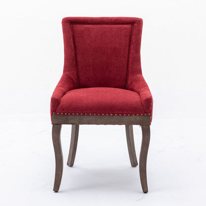 Ultra Side Dining Chair Set red upholstery with solid wood legs by HouseOfZazla on Tampa Home & Garden Store