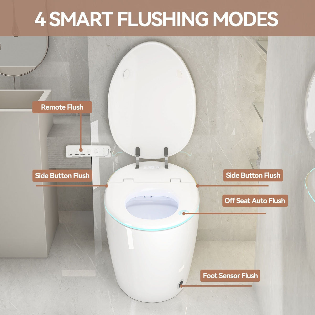 Smart Toilet with ceramic bidet by HouseOfZazla, matte black finish on Tampa Home & Garden Store