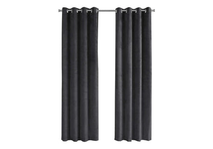 2-piece curtain panel set, charcoal room-darkening drapes with grommets, modern on Tampa Home & Garden Store