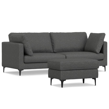 Ava Mid Century Modern Sofa and Ottoman Set