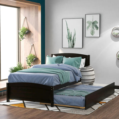 Platform Bed and Headboard With Footboard Slats