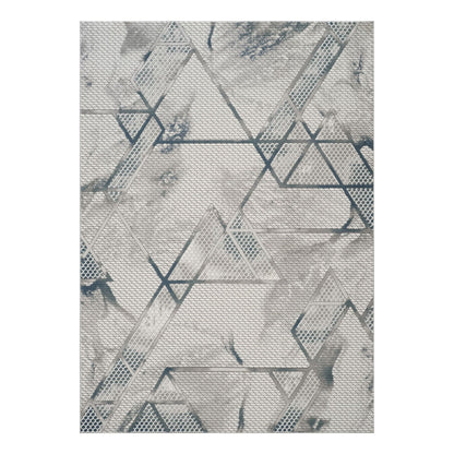 Geometric gray area rug with 3D texture and triangle panels HouseOfZazla on Tampa Home & Garden Store