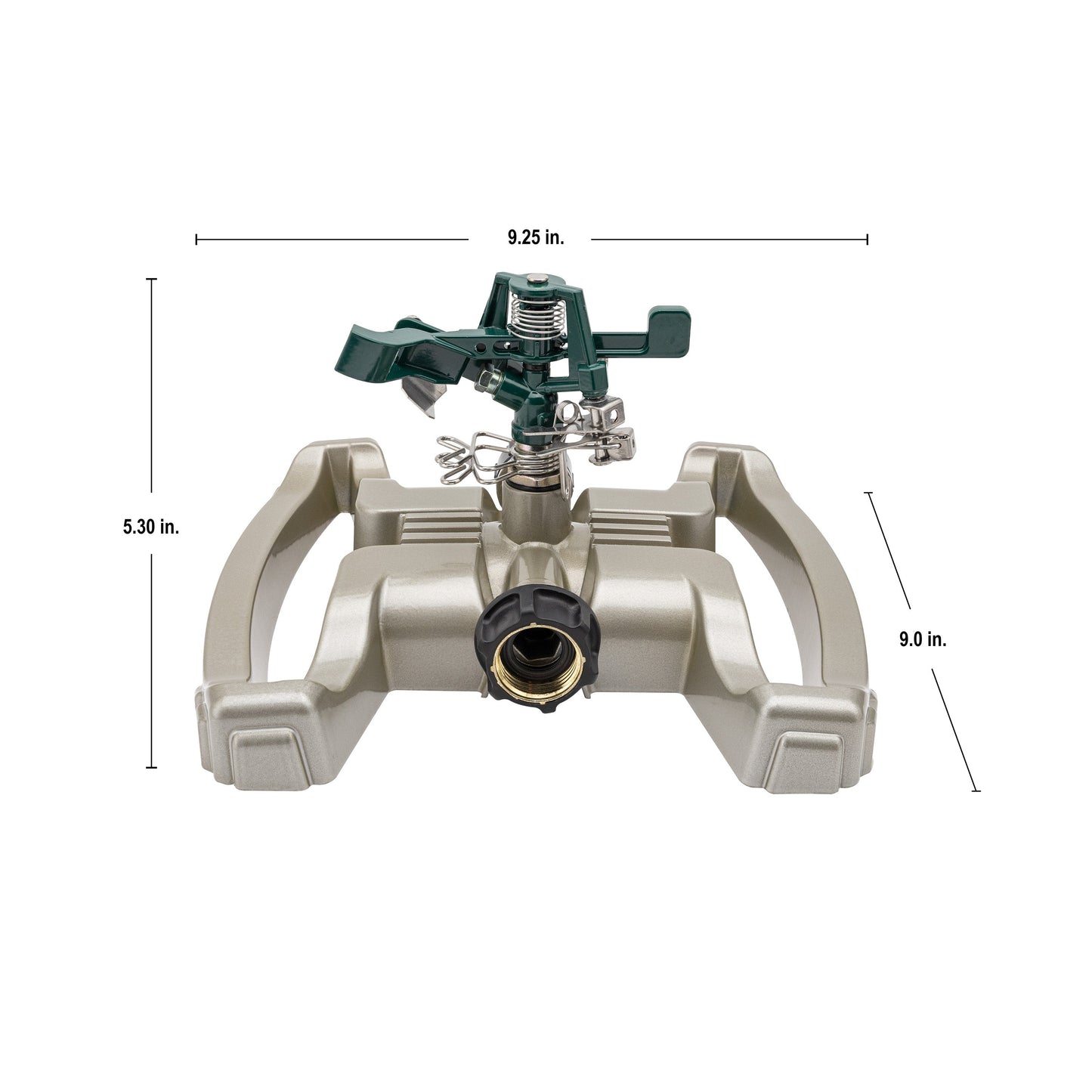 Pro Series Impact Sprinkler with metal sled base green Orbit Irrigation hose-end sprinkler on Tampa Home & Garden Store