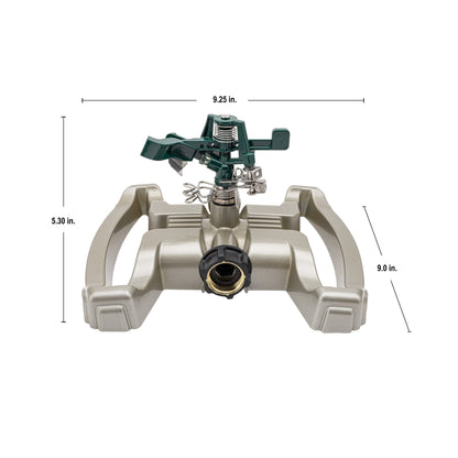 Pro Series Impact Sprinkler with metal sled base green Orbit Irrigation hose-end sprinkler on Tampa Home & Garden Store