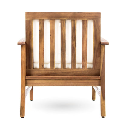 Perla Contemporary Club Chair outdoor slatted-back brown wood finish HouseOfZazla on Tampa Home & Garden Store