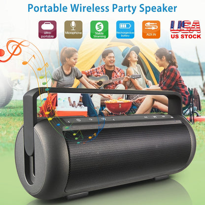 GemGear iRola Wireless Speaker with handle black dual subwoofer stereo bass mic AUX-IN camping on Tampa Home & Garden Store
