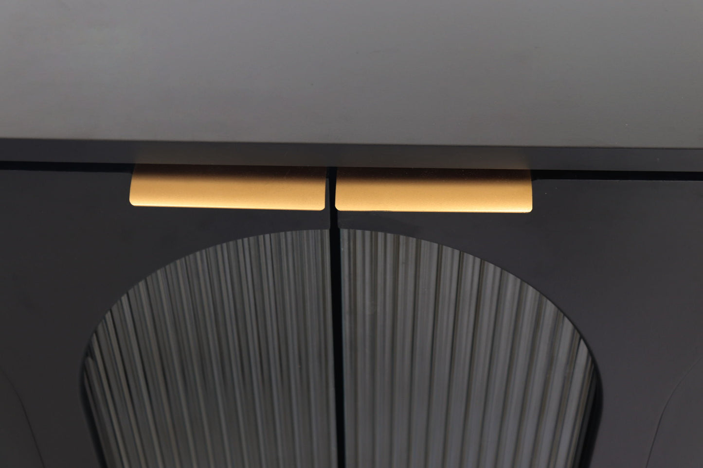 Wood Sideboard With Fluted Glass Doors and Legs
