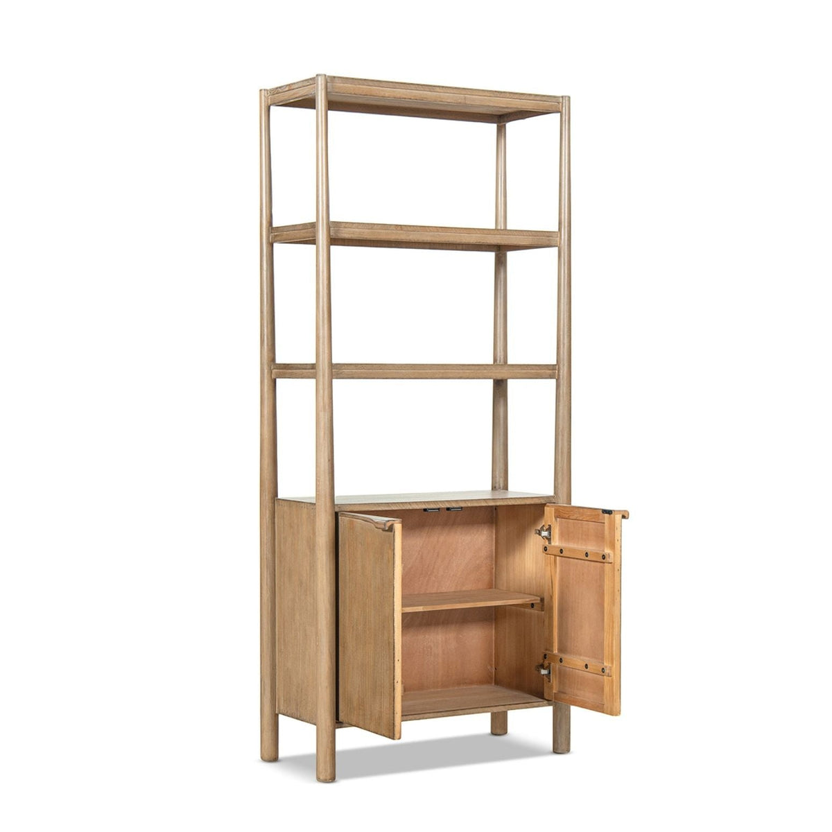 Natural reclaimed wood bookcase with lower cabinet, 86in tall, HouseOfZazla on Tampa Home & Garden Store