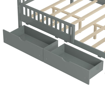 Platform bed with guardrails on both sides and 2 under-bed storage drawers by HouseOfZazla on Tampa Home & Garden Store