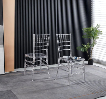 Transparent Plastic Dining Chairs Set of 4
