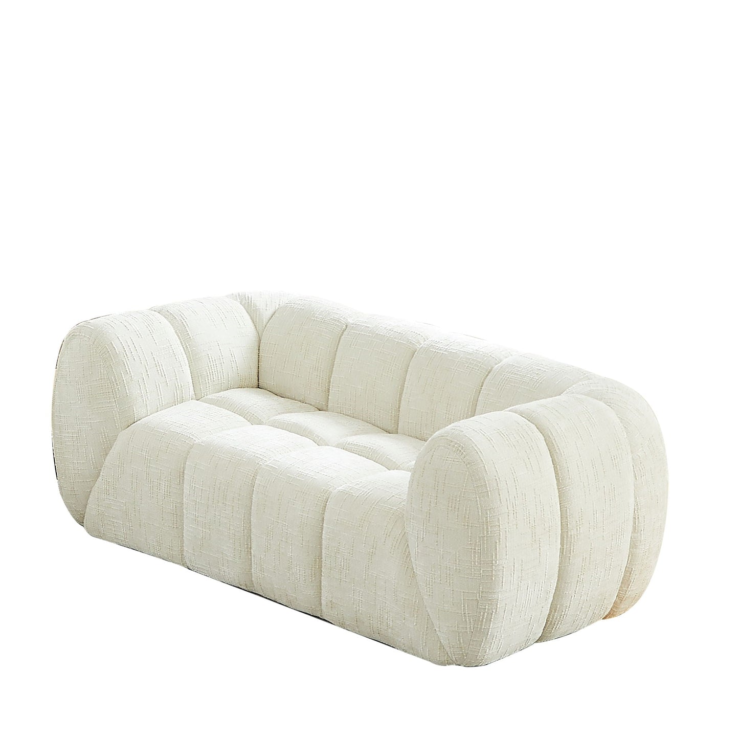 Rounded Cloud Sofa and Piano Key Backrest Design