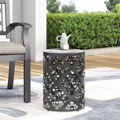 Modern Metal Outdoor End Table For The Patio