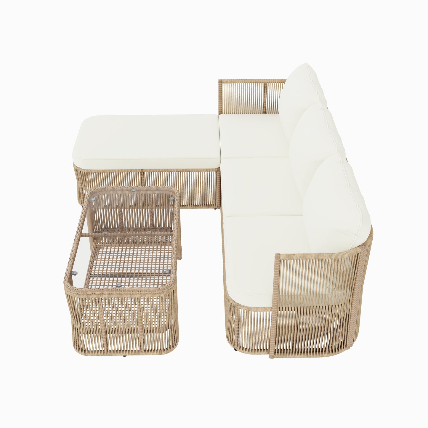 Outdoor PE Rattan Patio Set and Iron Frame