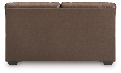 WillowBend Faux Leather Loveseat Jumbo Stitching