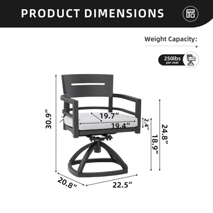 Outdoor swivel rocker 2pc set with Sunbrella cushions, black aluminum frame HouseOfZazla on Tampa Home & Garden Store