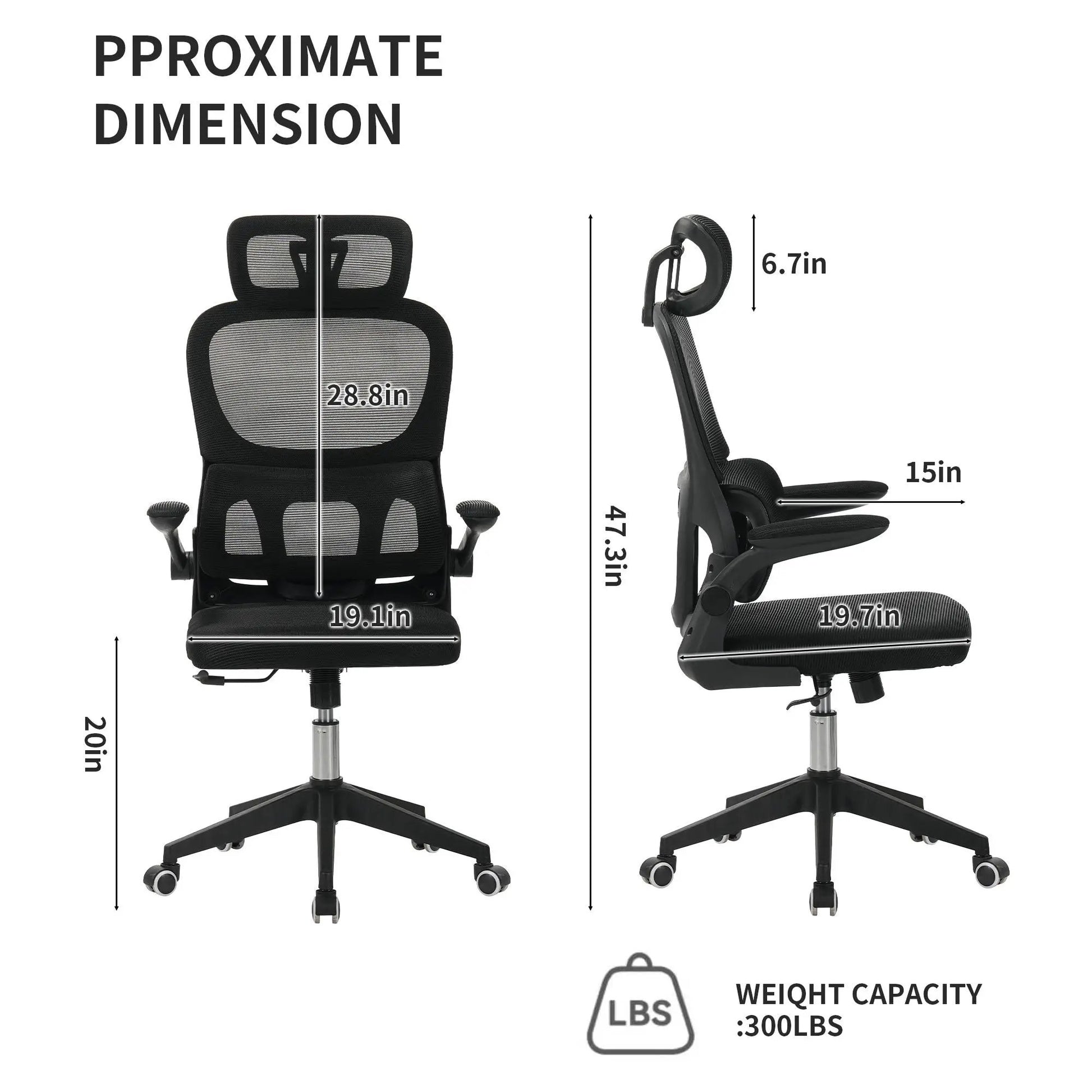 High-back ergonomic black swivel chair with tilt and lumbar support by Unique Piece Furniture on Tampa Home & Garden Store
