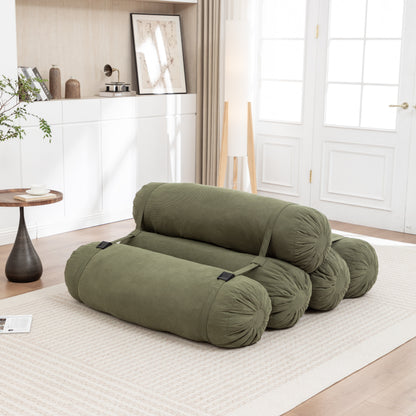 Adjustable Corduroy Convertible Floor Sofa