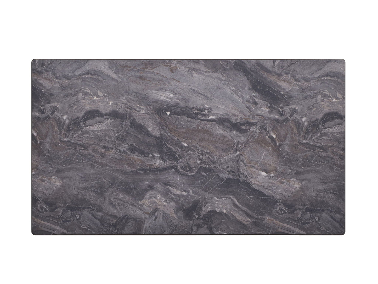 Bevis engineered stone top dining table walnut finish with veining and rounded corners on Tampa Home & Garden Store