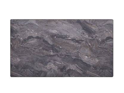 Bevis engineered stone top dining table walnut finish with veining and rounded corners on Tampa Home & Garden Store