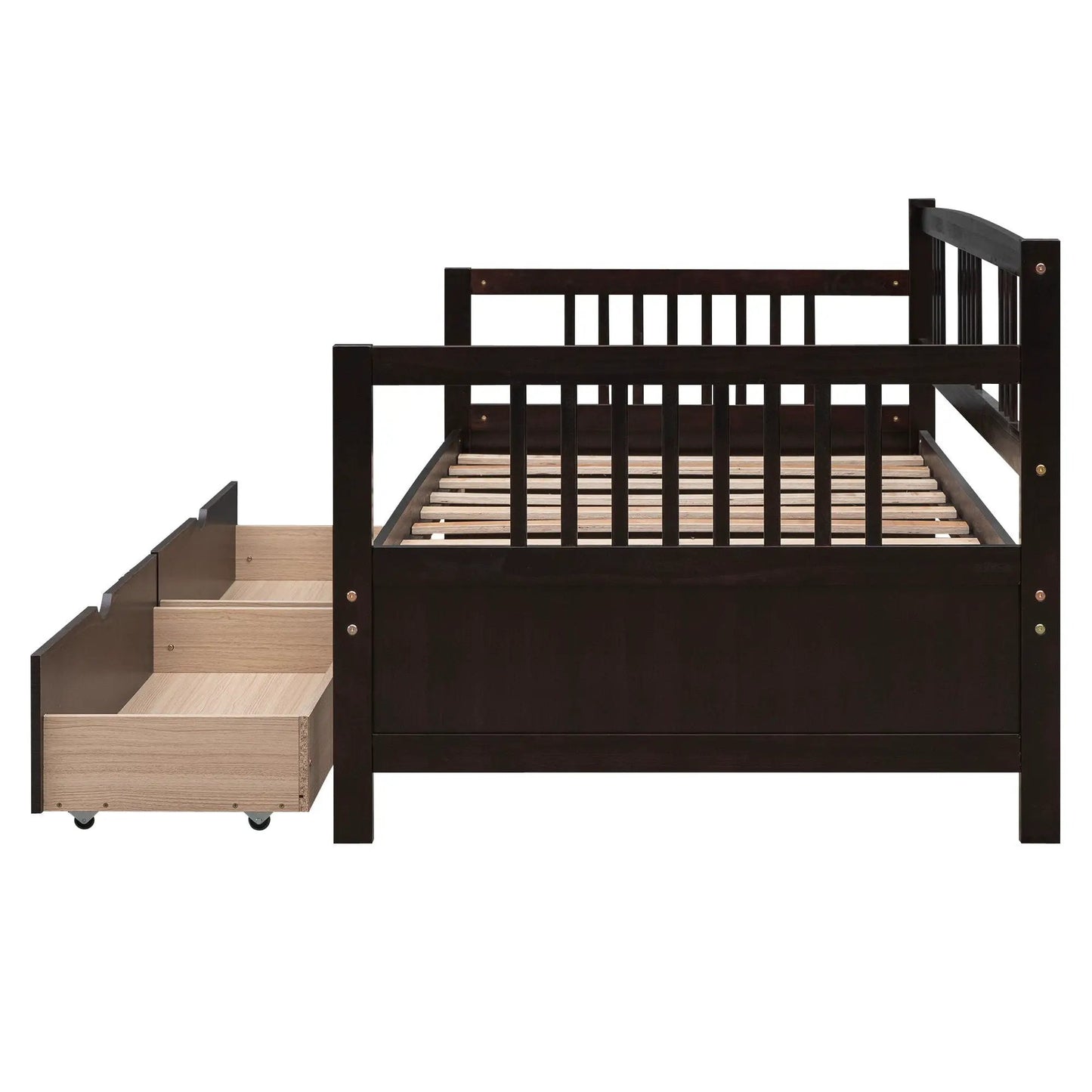 Multifunctional daybed with storage drawers in dark wood by Unique Piece Furniture on Tampa Home & Garden Store