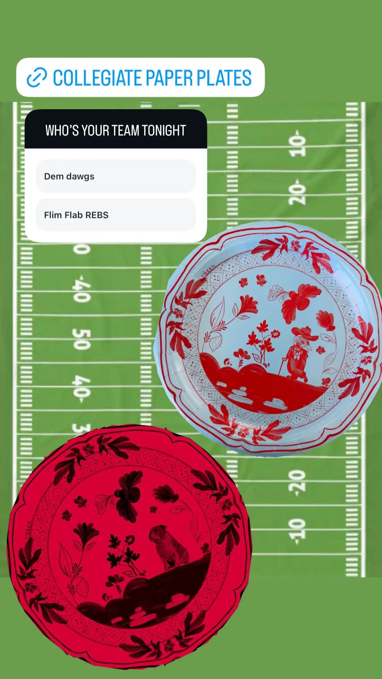 Athens Bulldog Dessert Plates red and black pack by Pavilion Paper, disposable plates on Tampa Home & Garden Store