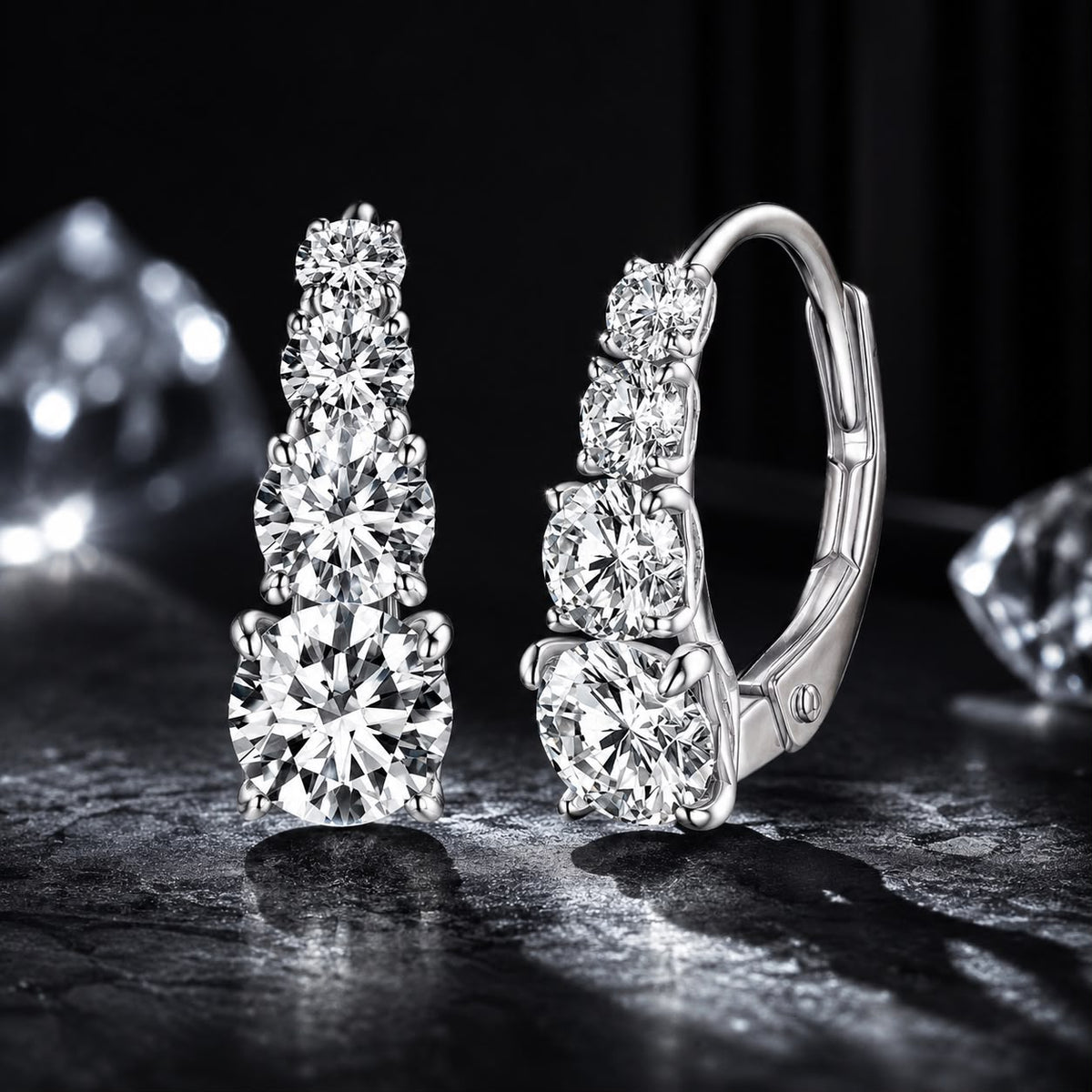 Earrings S925 Sterling Silver Moissanite 0.50ct hoop for women Bids.com on Tampa Home & Garden Store