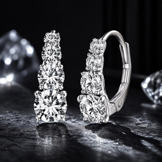 Earrings S925 Sterling Silver Moissanite 0.50ct hoop for women Bids.com on Tampa Home & Garden Store