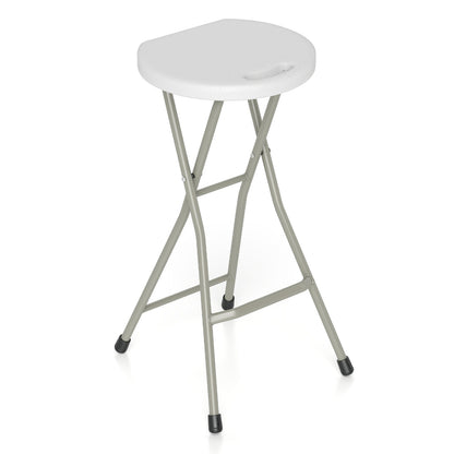 DirectDeals folding patio dining chair set of 2, white round seat, gray frame, 330 lb on Tampa Home & Garden Store
