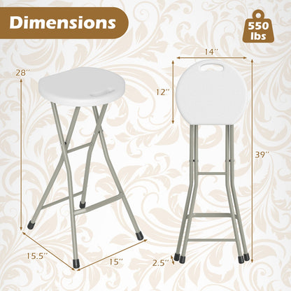 DirectDeals folding patio dining chairs 28in set of 2, white seats, gray frames, 330 lb cap on Tampa Home & Garden Store