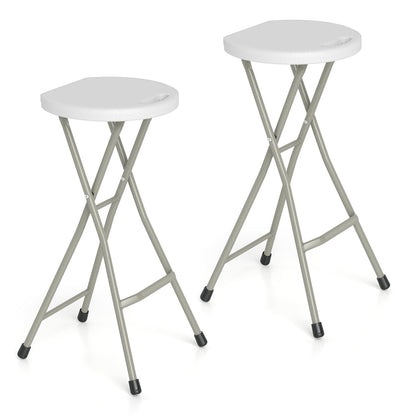 Folding Patio Dining Chairs 2 pcs grey frames with white seats DirectDeals 330 lb capacity on Tampa Home & Garden Store