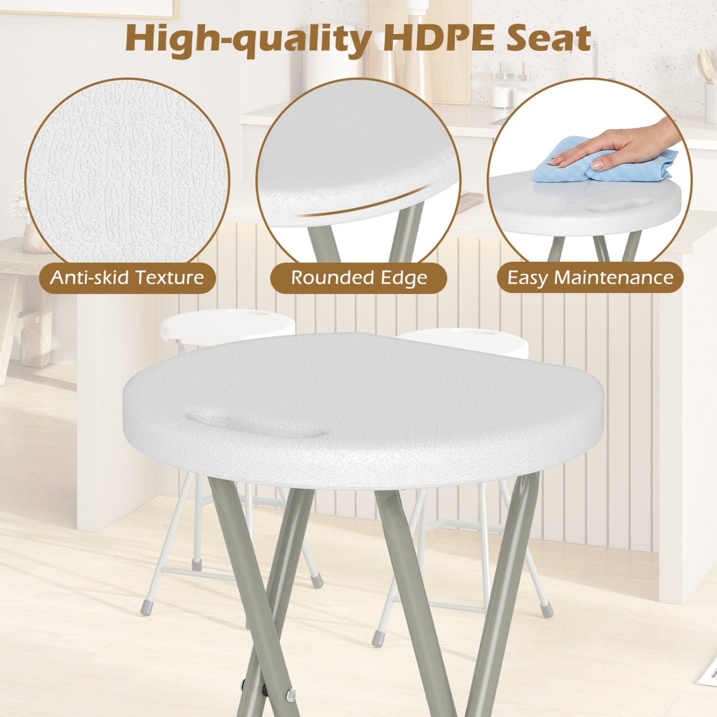 DirectDeals folding patio dining chairs 28in, set of 2 with HDPE seats and anti-skid texture on Tampa Home & Garden Store
