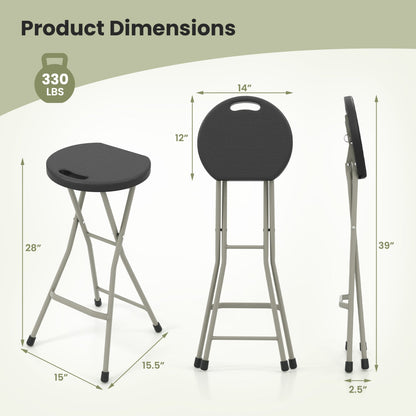 DirectDeals portable folding stool 28 in, black round seat, 330 lb, 2-pack on Tampa Home & Garden Store