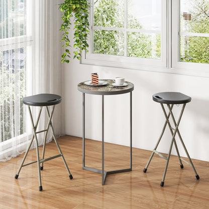 DirectDeals portable folding stools, 28 inch, 2-pack, 330-lb capacity, black padded seats on Tampa Home & Garden Store