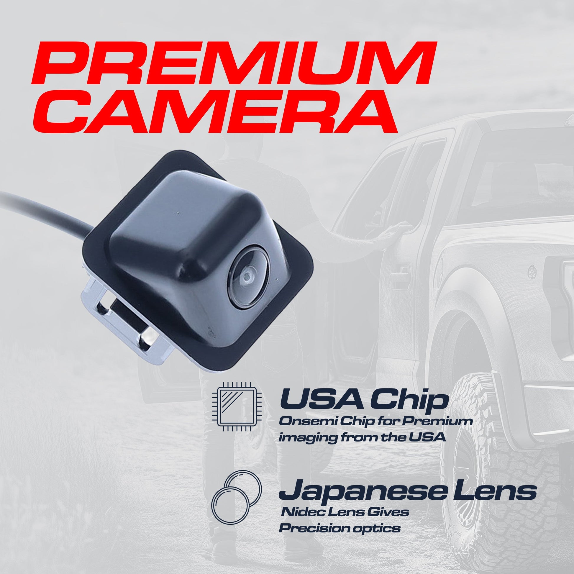 OEM Backup Camera for Cadillac CTS Sedan by Master Tailgaters, black plastic housing on Tampa Home & Garden Store