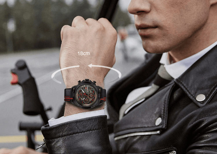 Men's waterproof watch with leather strap on wrist ST1N400MMF on Tampa Home & Garden Store