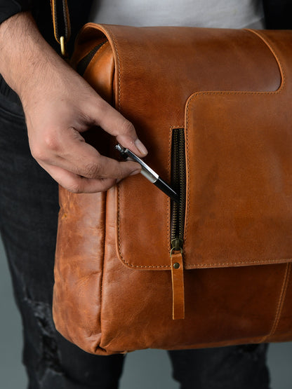 Wilson Tan Leather Crossbody Bag - Tampa Home & Garden Store