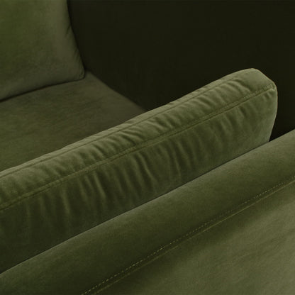 Green velvet modern farmhouse chaise lounge chair with removable cushions by HouseOfZazla on Tampa Home & Garden Store