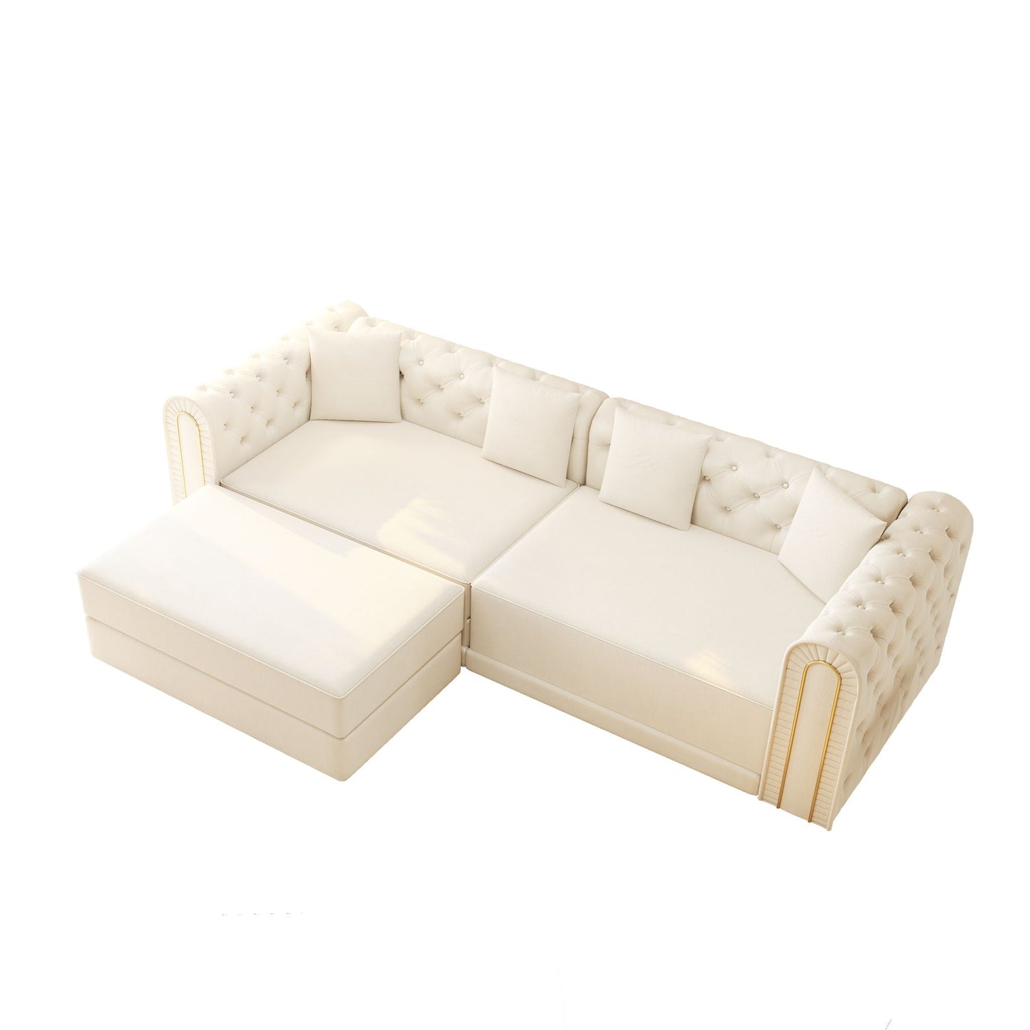 3 In 1 Convertible Sofa and Ottoman Bed