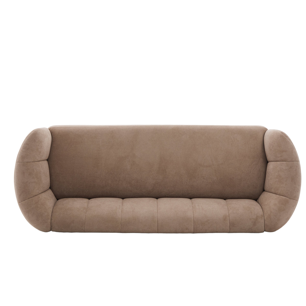 Mirelle 80 in modern curved velvet sofa by HouseOfZazla taupe velvet fabric on Tampa Home & Garden Store