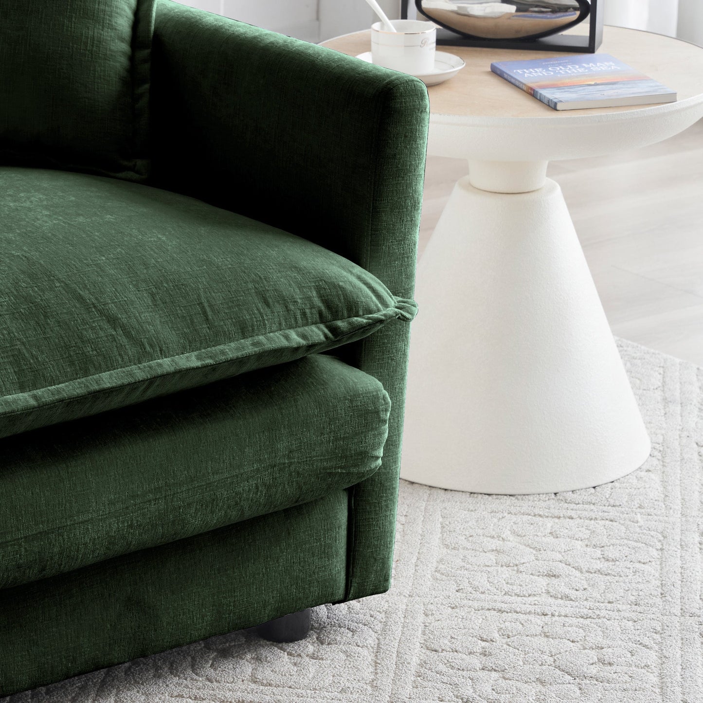 2-Piece Upholstered Sectional Sofa Set Green Chenille by HouseOfZazla on Tampa Home & Garden Store